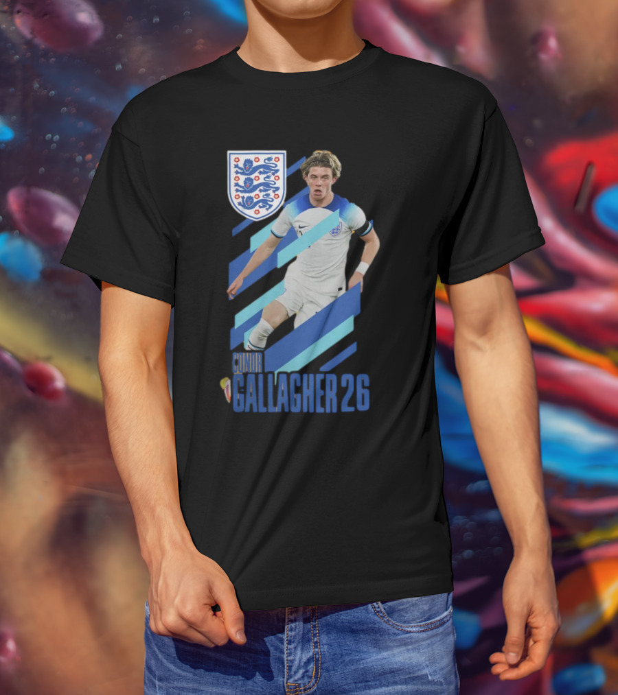 Conor Gallagher 26 England Football Crest Soccer Player T-Shirt