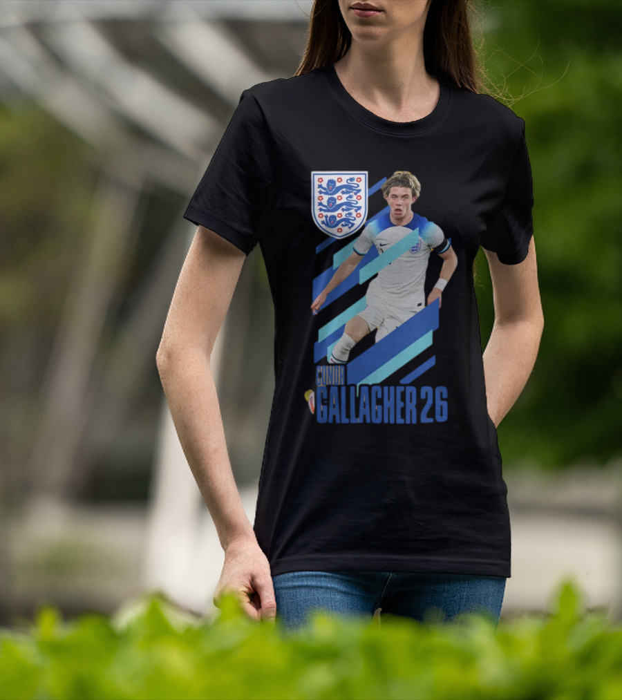 Conor Gallagher 26 England Football Crest Soccer Player T-Shirt