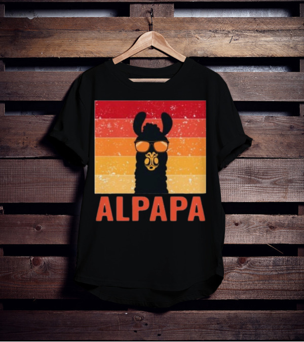 Alpapa Llamafathers Day Vintage Groovy T-Shirt