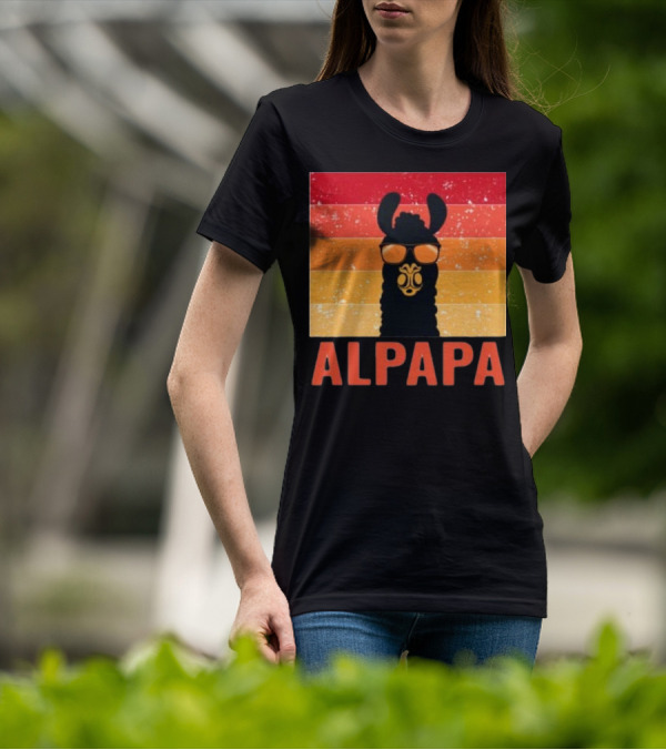 Alpapa Llamafathers Day Vintage Groovy T-Shirt