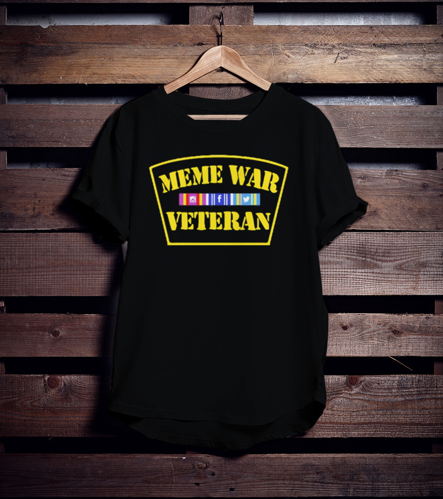 Meme War Veteran Social Media Icons Patch T-Shirt