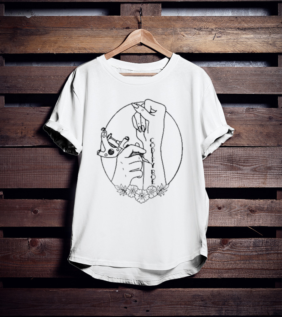 Codify Roe Tattoo Hand With Flowers T-Shirt