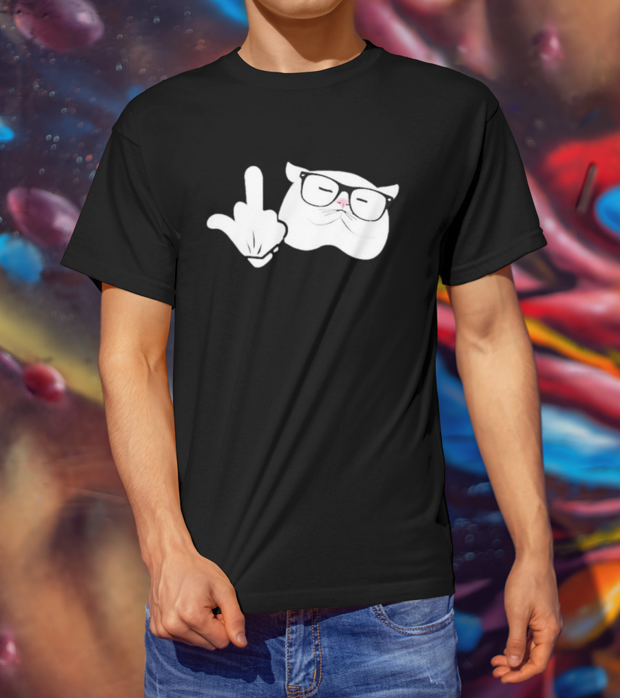 Steve Habetler Catturd Birdturd Glasses Cat Gesture T-Shirt