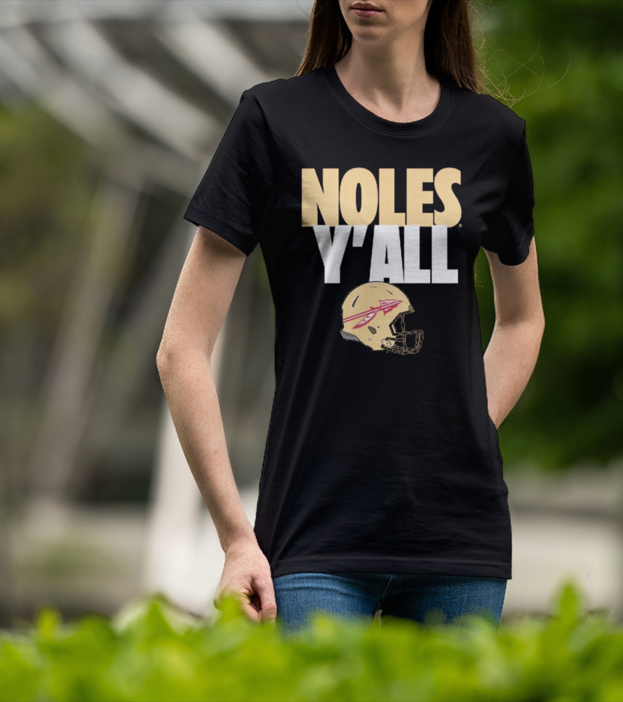 Noles Y'all Florida State Seminoles Helmet T-Shirt