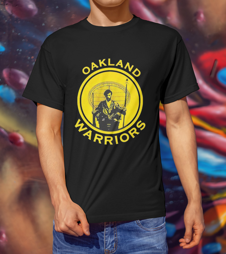 Oakland Warriors Huey Newton Chair Emblem T-Shirt
