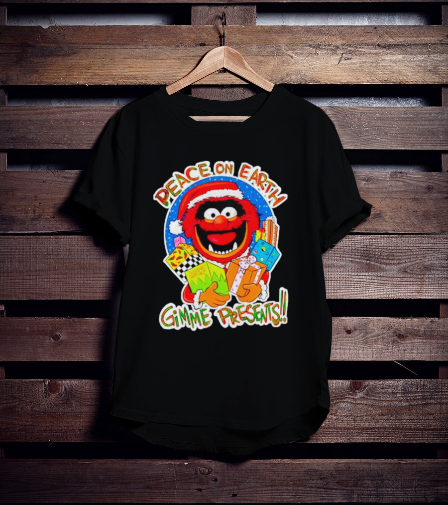 Peace On Earth Gimme Presents Muppets Santa T-Shirt