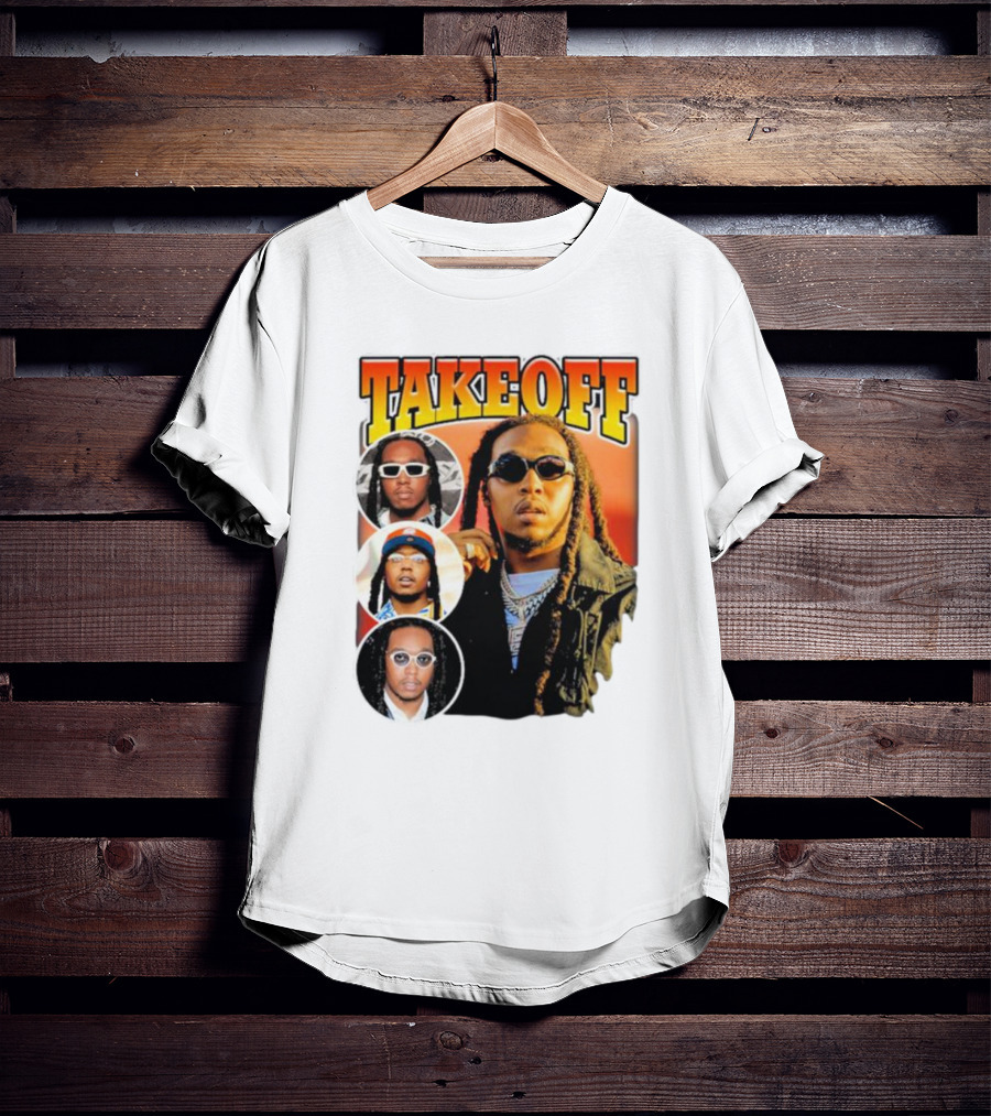 Quavo Migos Takeoff Rapper Tribute Circular Portraits T-Shirt