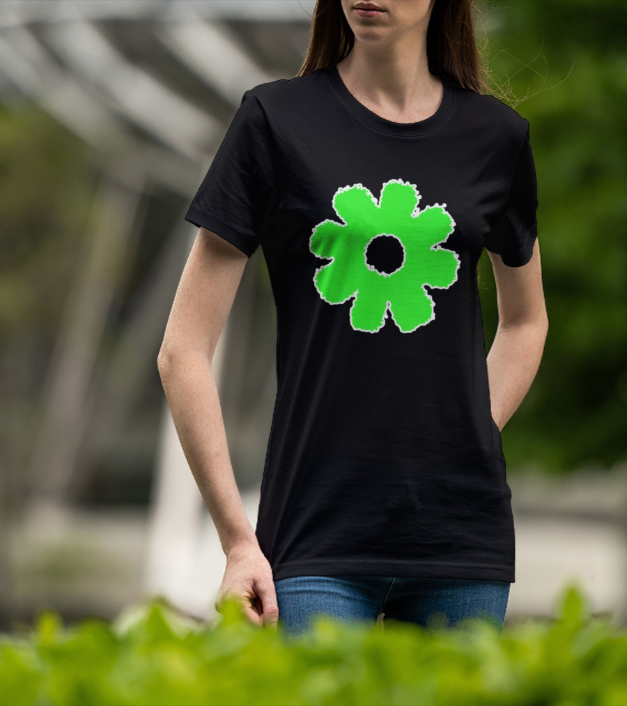 Scowl Neon Green Flower T-Shirt