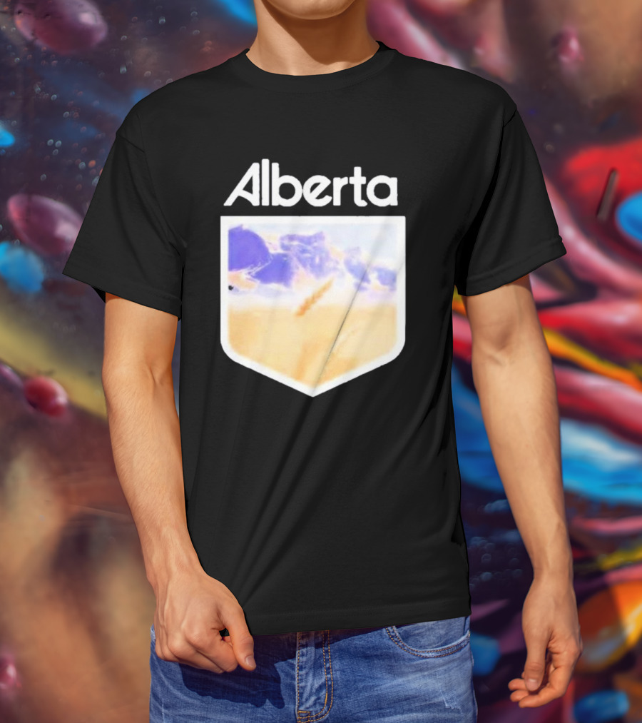 Alberta Mountain Scenic Shield Vitamin Deer Alberta Life T-Shirt