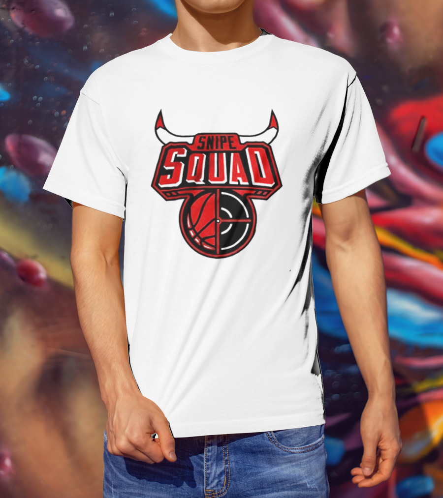 Chicago Bulls Snipe Squad Basketball Target Bull Horns T-Shirt