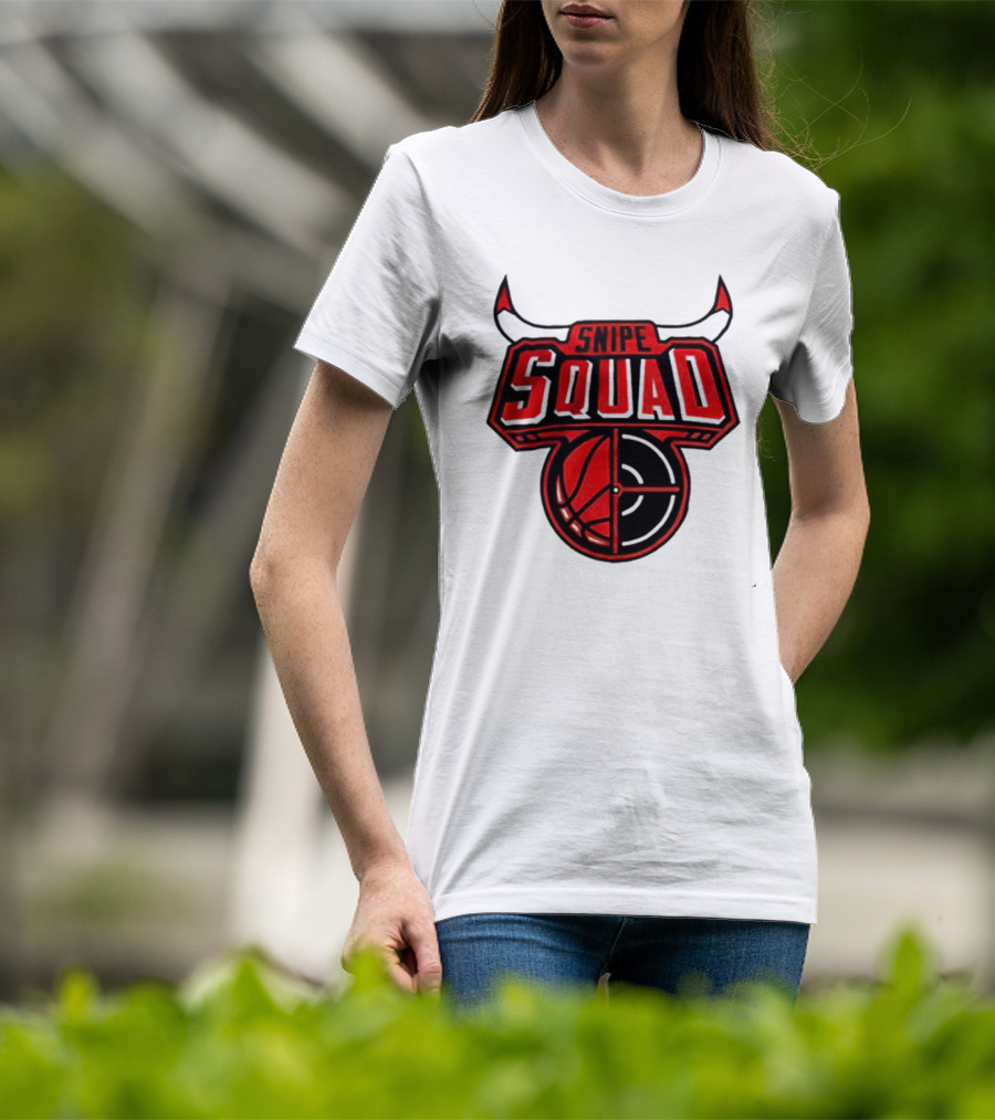 Chicago Bulls Snipe Squad Basketball Target Bull Horns T-Shirt