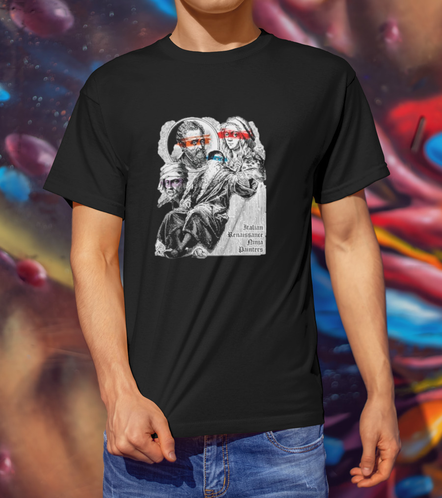 Italian Renaissance Ninja Painters Graphic Mashup T-Shirt