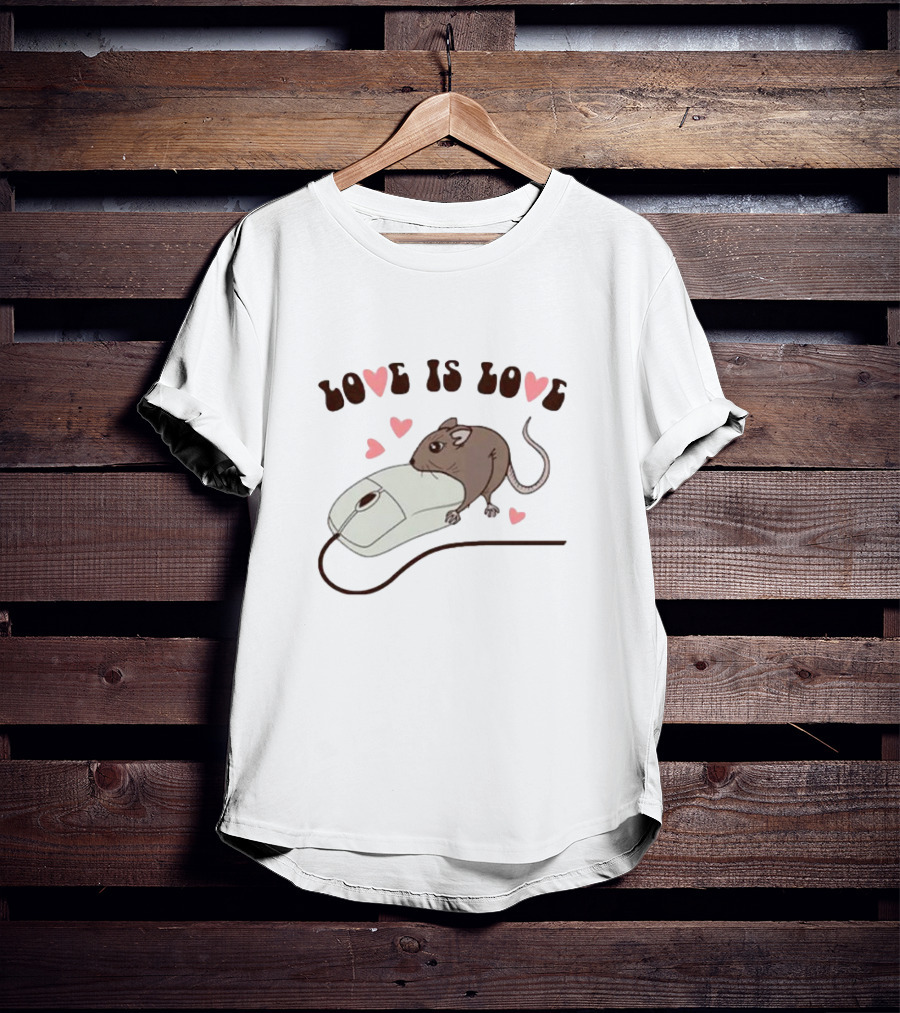 Love Is Love Heart Mouse Computer Mouse T-Shirt