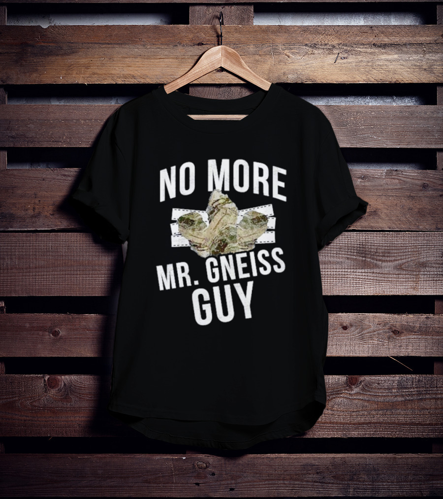 No More Mr Gneiss Guy Rock Pun With Illustrated Gneiss Formation T-Shirt