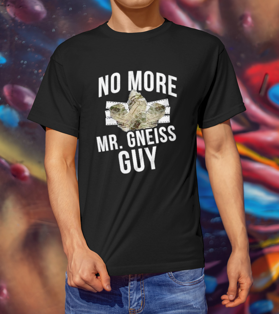No More Mr Gneiss Guy Rock Pun With Illustrated Gneiss Formation T-Shirt