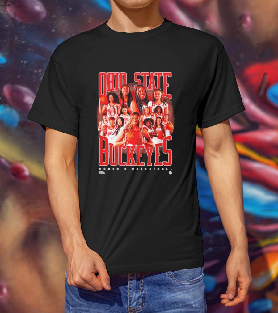 Ohio State Buckeyes Women's Basketball Team Players Group Photo T-Shirt