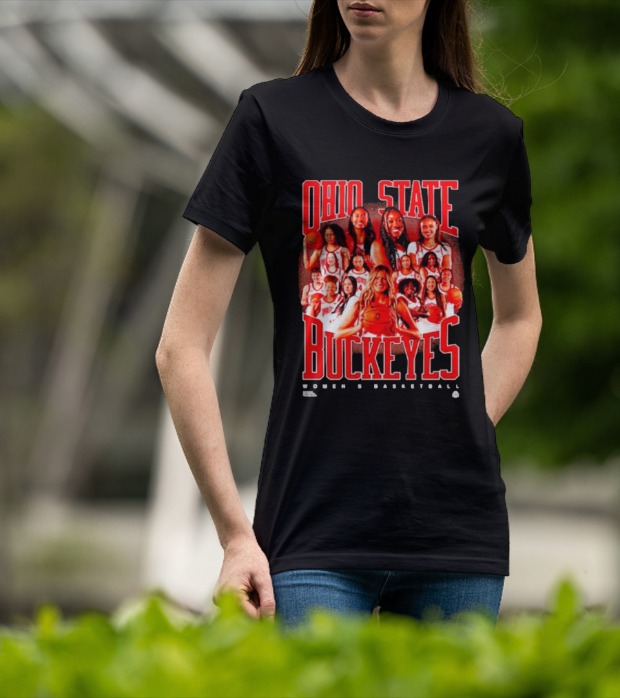Ohio State Buckeyes Women's Basketball Team Players Group Photo T-Shirt