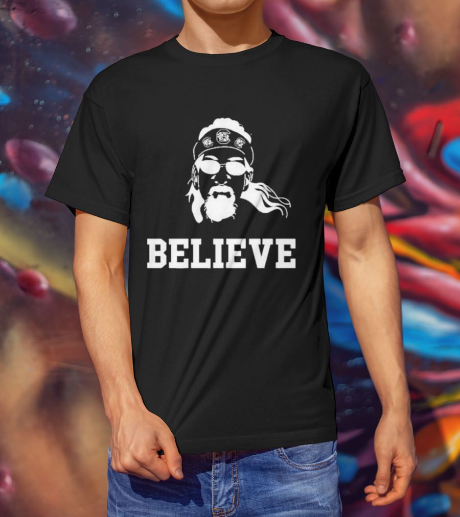 Gamecock Jesus Believe Sunglasses Headband T-Shirt