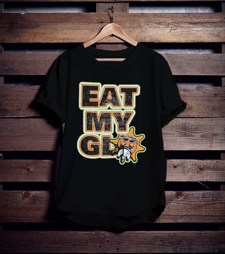 EAT MY GLO Sun Cartoon Eating Globe T-Shirt