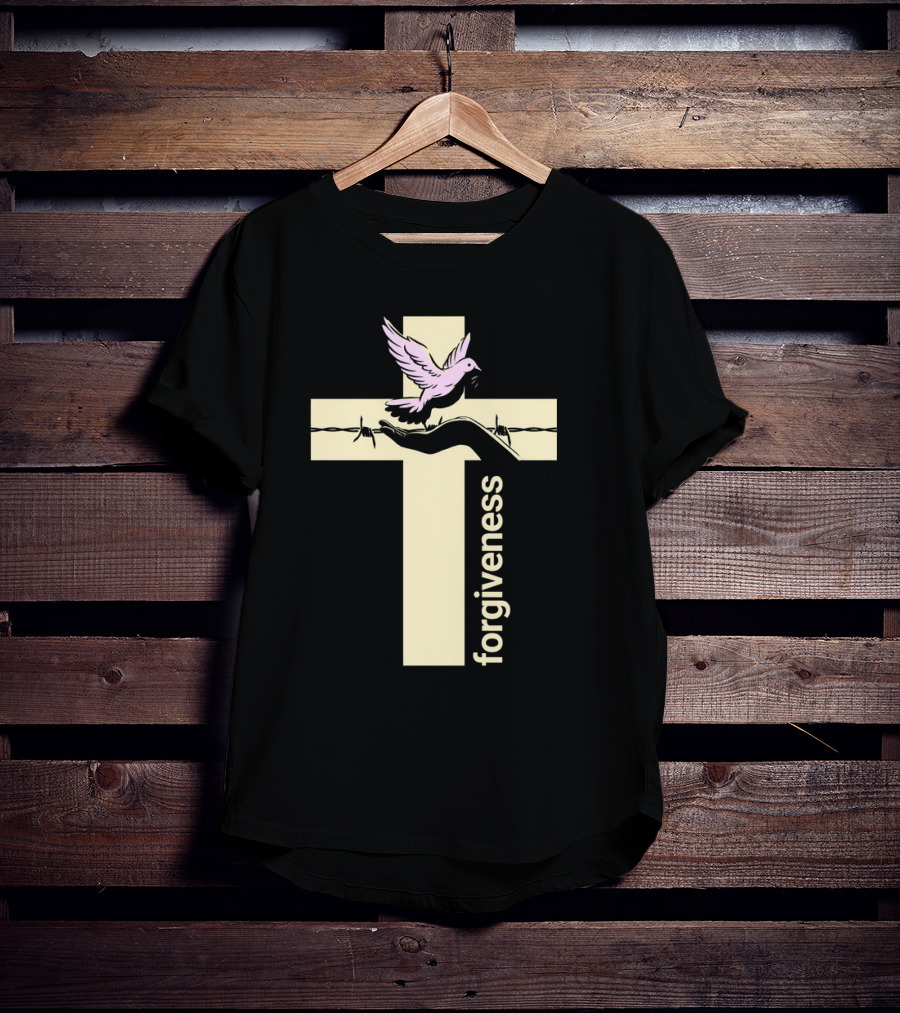 Forgiveness Dove And Cross With Barbed Wire T-Shirt