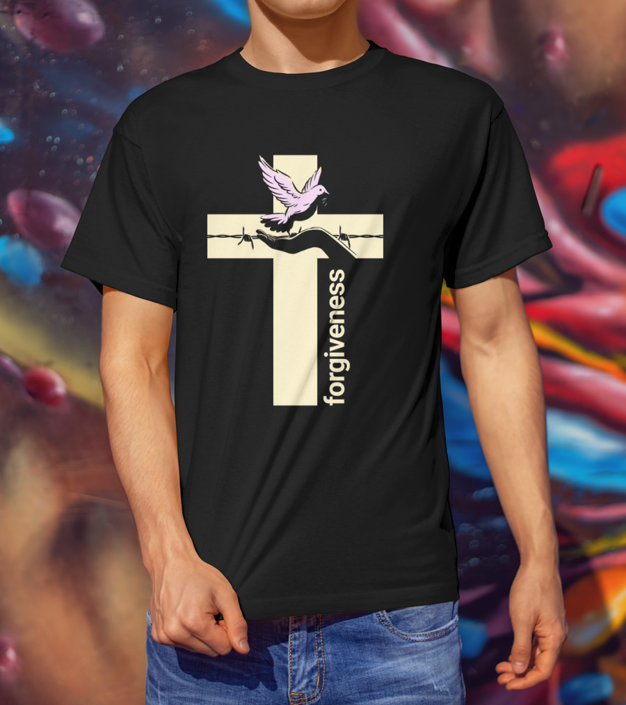 Forgiveness Dove And Cross With Barbed Wire T-Shirt