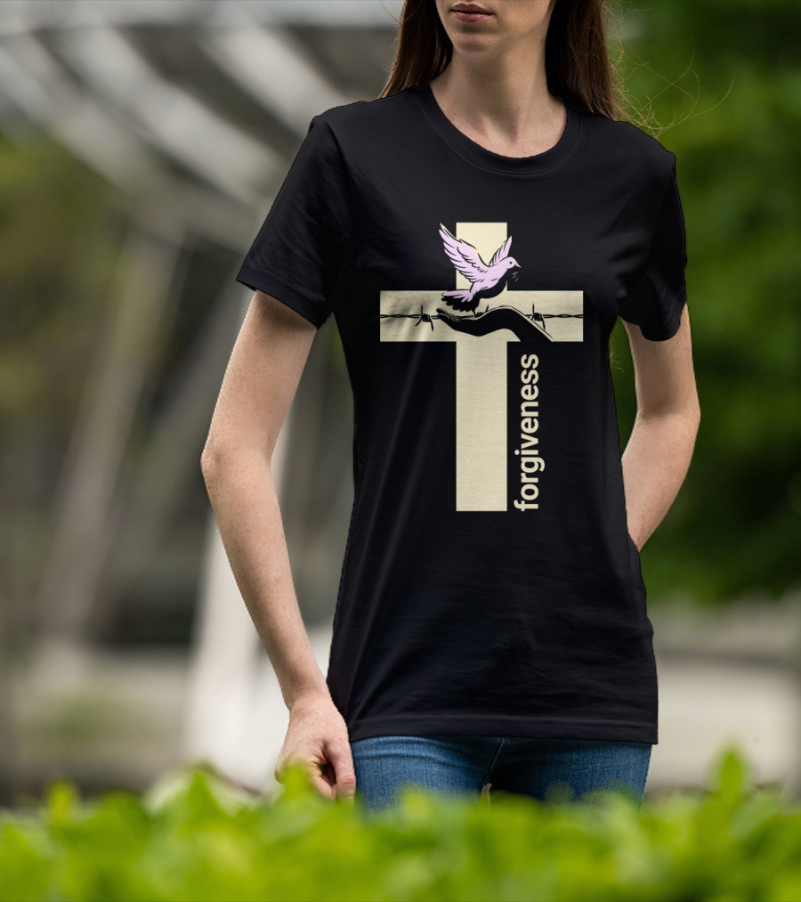Forgiveness Dove And Cross With Barbed Wire T-Shirt