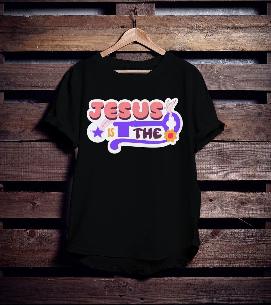 Jesus Is The Key With Dove And Star Elements T-Shirt