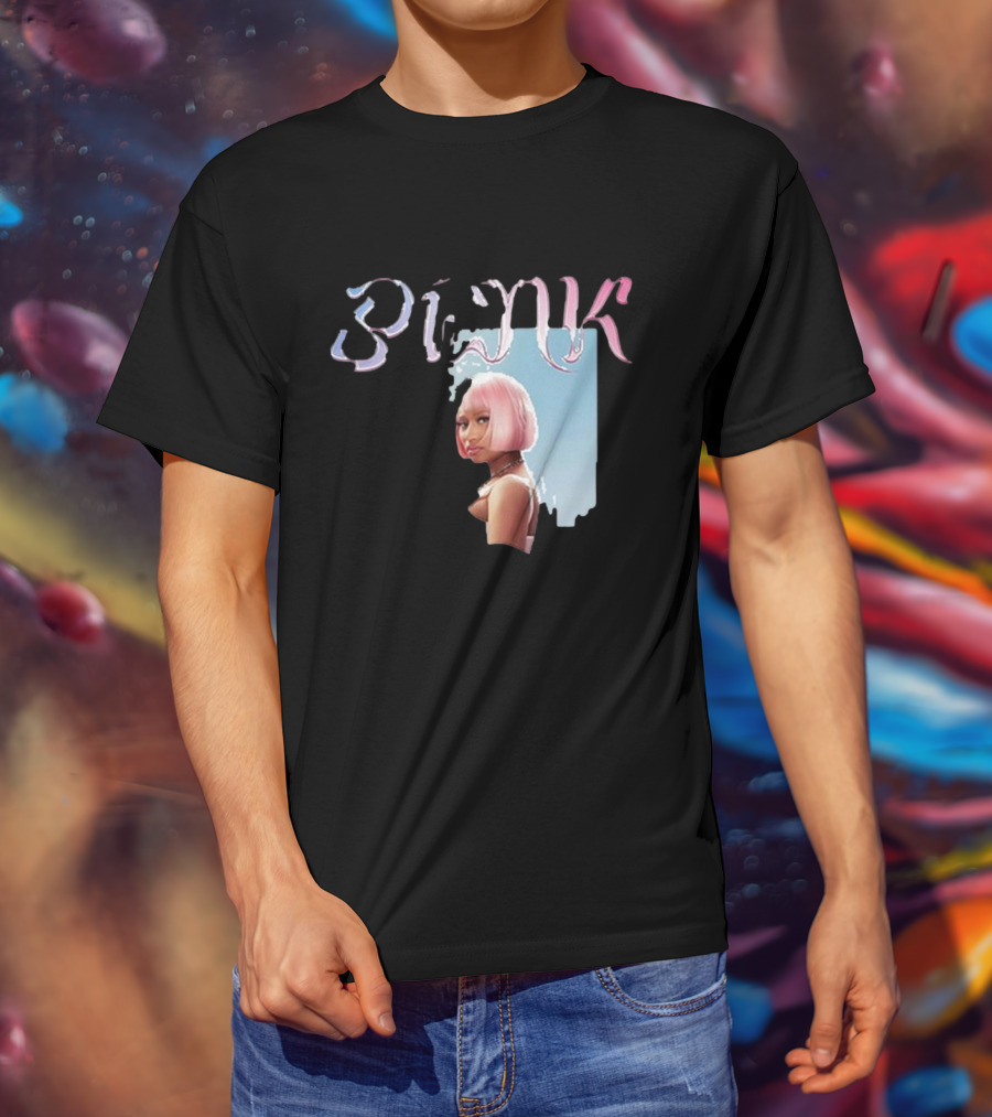 BLΛƆK Nicki Minaj Pink Photo T-Shirt