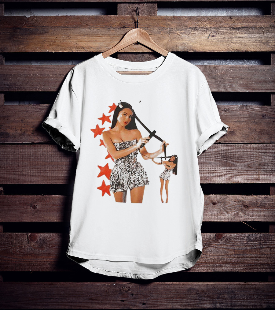 Olivia Rodrigo Black And White Star Dress With Red Stars Motif T-Shirt