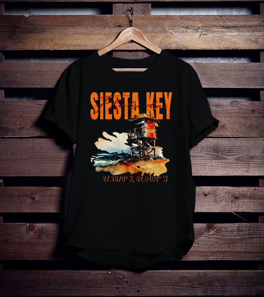 Siesta Key Florida Lifeguard Stand 27.2670° N, 82.5463° W T-Shirt