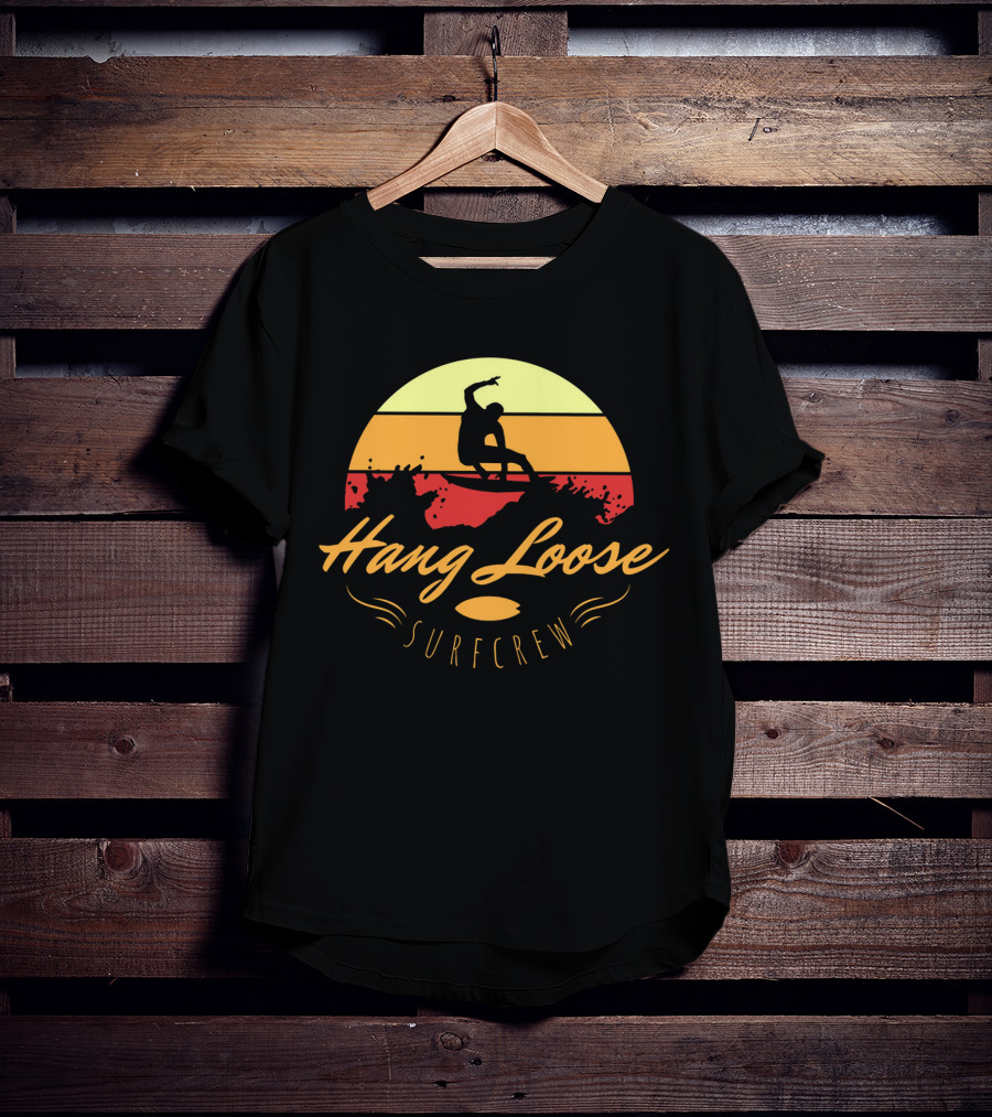 Hang Loose Surfcrew Sunset Surfing T-Shirt