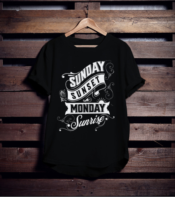 Sunday Sunset Monday Sunrise Vintage Filigree T-Shirt