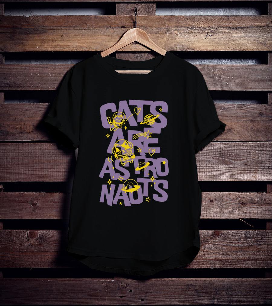 Cats Are Space Explorers With Stars And Planets T-Shirt