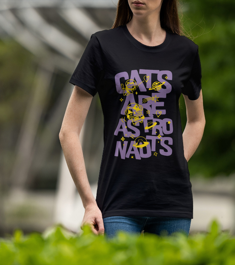 Cats Are Space Explorers With Stars And Planets T-Shirt