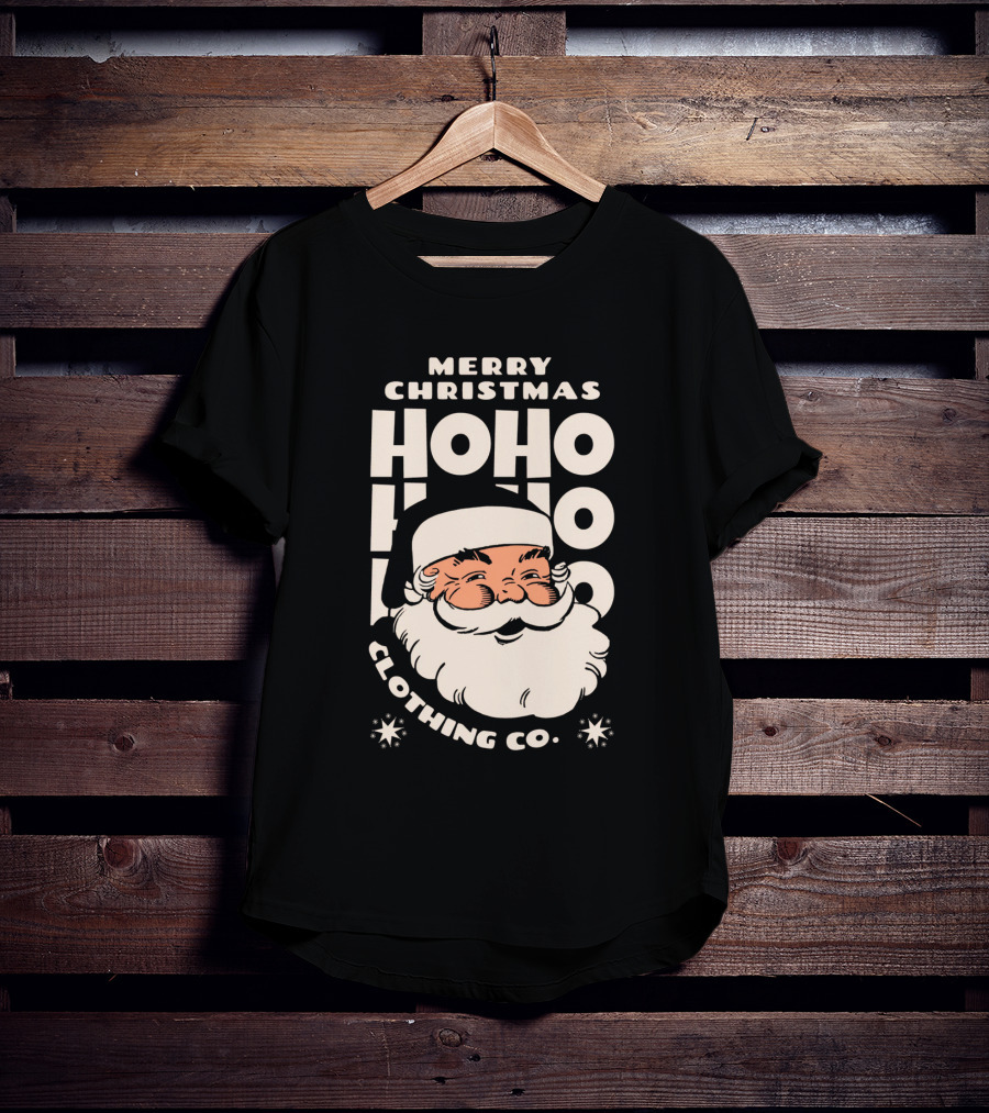 Merry Christmas Ho Ho Ho Santa Claus Clothing Co T-Shirt