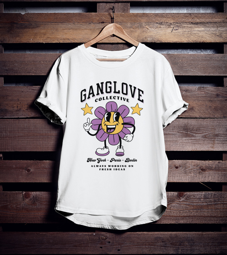 Ganglove Collective New York Paris Berlin Always Working On Fresh Ideas T-Shirt