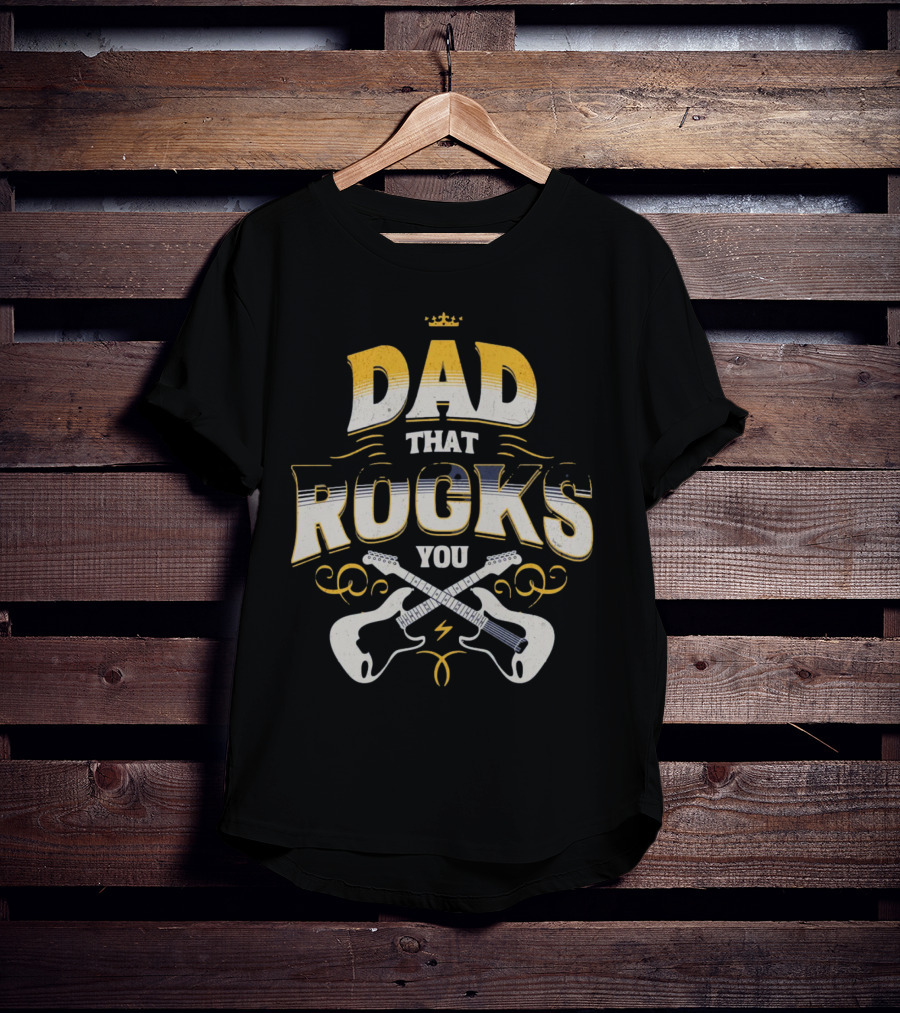 Dad That Rocks You Electric Guitars Crown T-Shirt