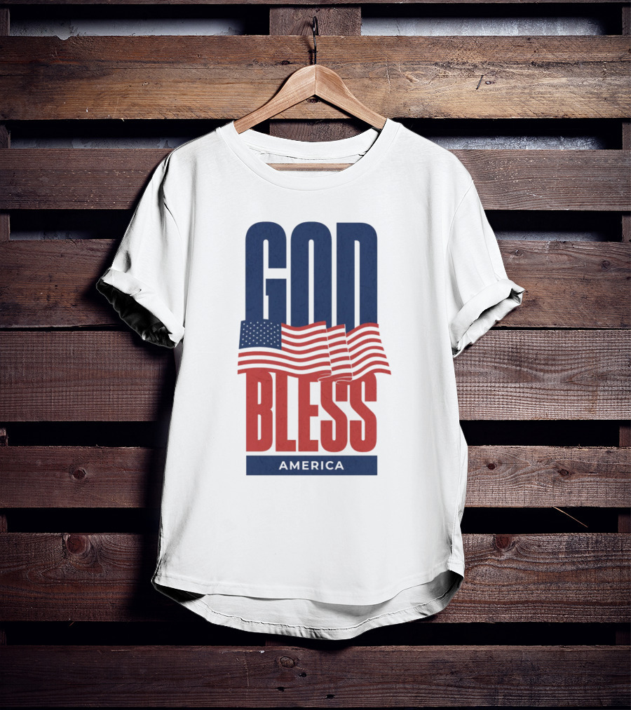 GOD BLESS AMERICA Flag T-Shirt