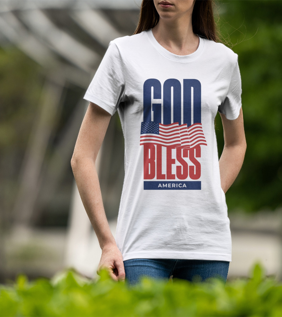 GOD BLESS AMERICA Flag T-Shirt
