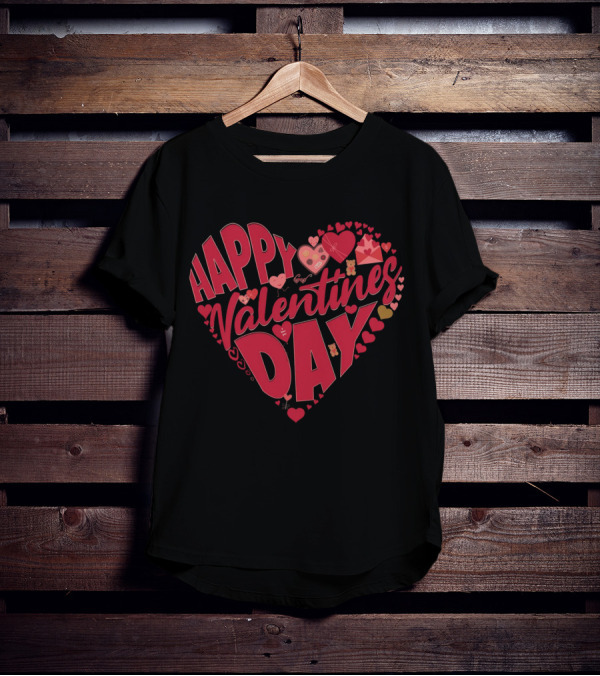 Happy Valentines Day Heart With Cute Bears And Red Hearts T-Shirt