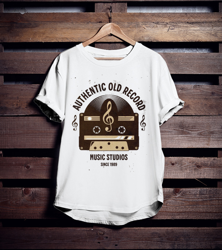Authentic Old Record Music Studios Cassette Since 1989 T-Shirt