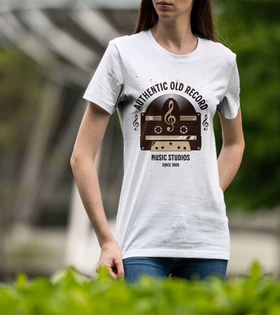 Authentic Old Record Music Studios Cassette Since 1989 T-Shirt