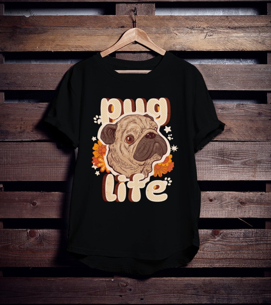 Pug Life Retro Floral T-Shirt