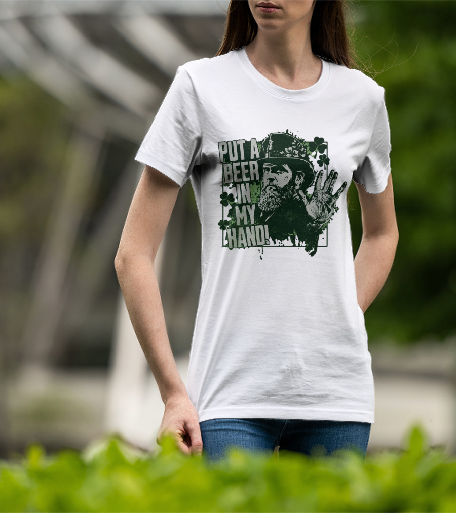 Put A Beer In My Hand St. Patrick's Day Shamrock Gentleman T-Shirt
