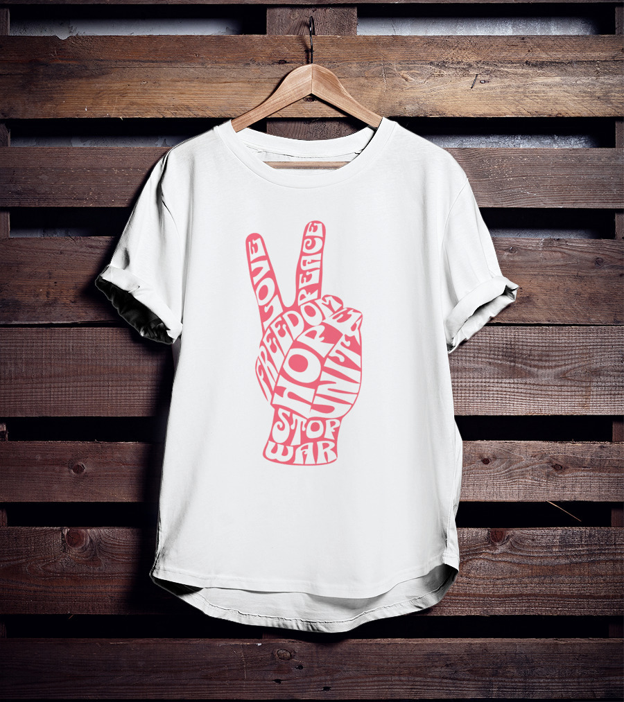 Peace Love Freedom Unity Hope Stop War 60s Challenge T-Shirt