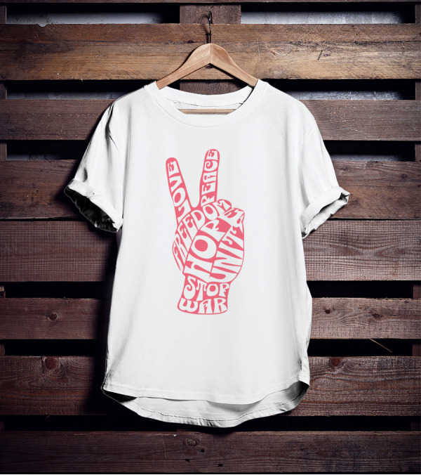 Peace Love Freedom Unity Hope Stop War 60s Challenge T-Shirt