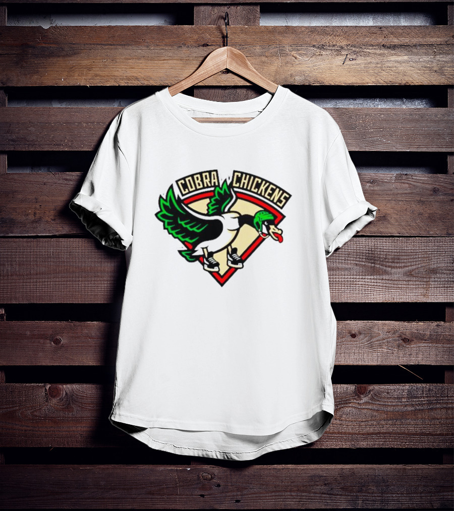 Cobra Chickens Sports Team Logo Hockey-Inspired Goose T-Shirt