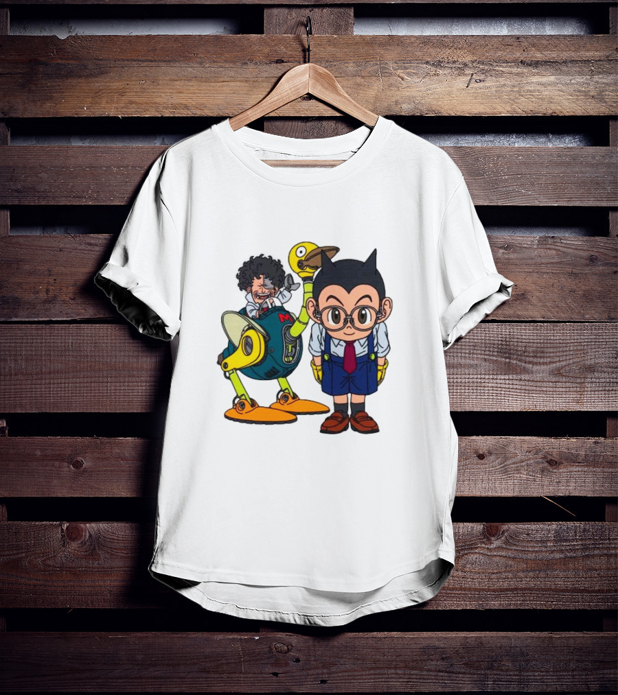 Dr. Slump Obotchaman And Character With Robot In Glasses T-Shirt