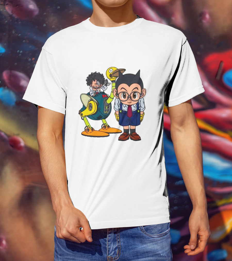 Dr. Slump Obotchaman And Character With Robot In Glasses T-Shirt