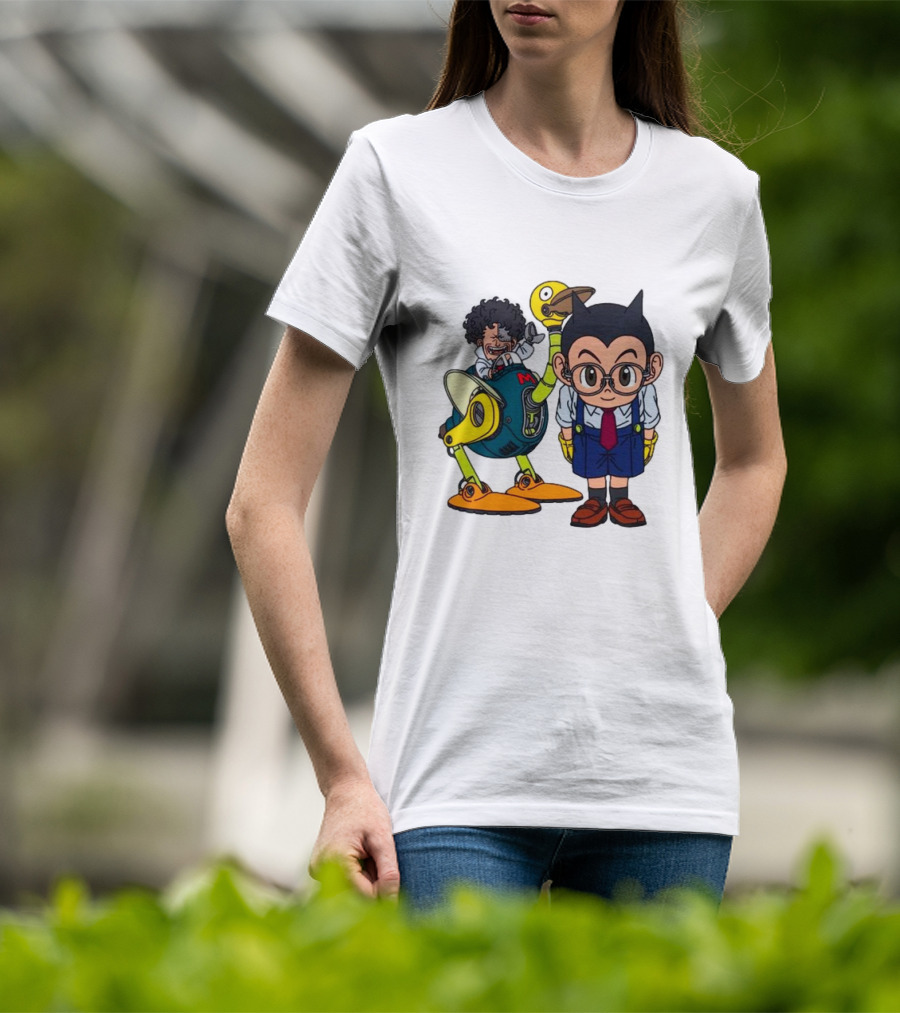 Dr. Slump Obotchaman And Character With Robot In Glasses T-Shirt